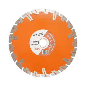 Disco diamantato turbo segmentato 230x22,23 mm, segmento 8 mm per BCA, mattoni, massetto, cemento armato Breckner Germany