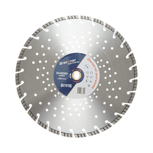 Disco diamantato turbo segmentato 400x30mm, segmento 10mm per cemento armato, pavimentazioni, archi, pietra dura Breckner Germany
