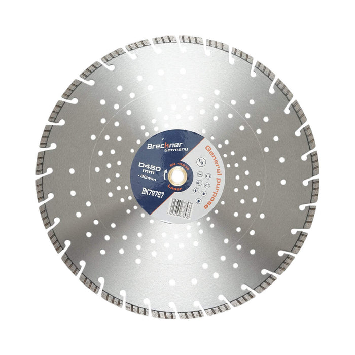 Disco diamantato turbo segmentato 450x30mm, segmento 10mm per cemento armato, pavimentazioni, archi, pietra dura Breckner Germany