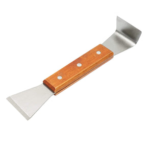 Scalpello per apicoltura in acciaio inox tipo L con manico in legno 200x45mm