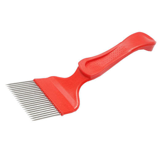 Forca apistica per disopercolare con rebbi piegati in acciaio inox e manico in plastica 210 mm