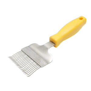 Forca apistica per disopercolare con rebbi piegati in acciaio inox e manico in plastica 210 mm