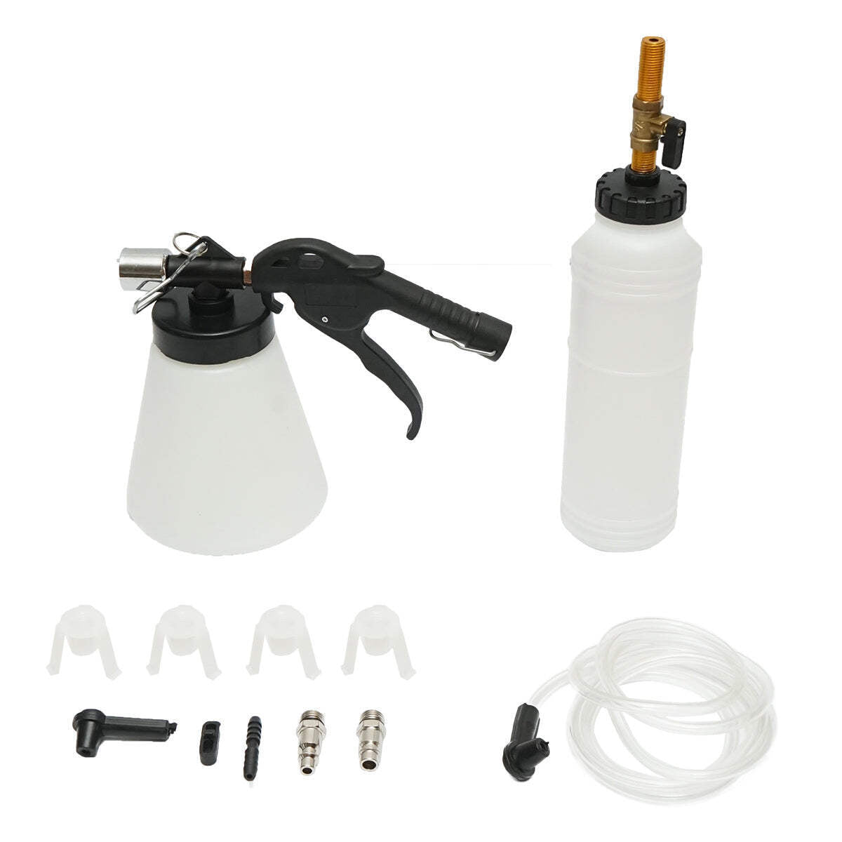 Kit con pistola pneumatica per spurgo e cambio del liquido freni