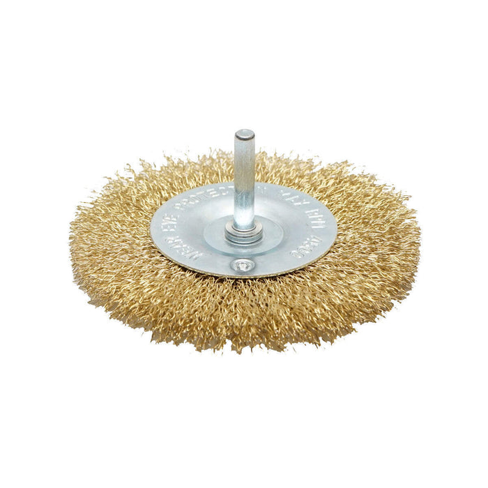 Spazzola circolare in filo metallico con attacco M14, 100 mm, 4500 giri/min, Breckner Germany.