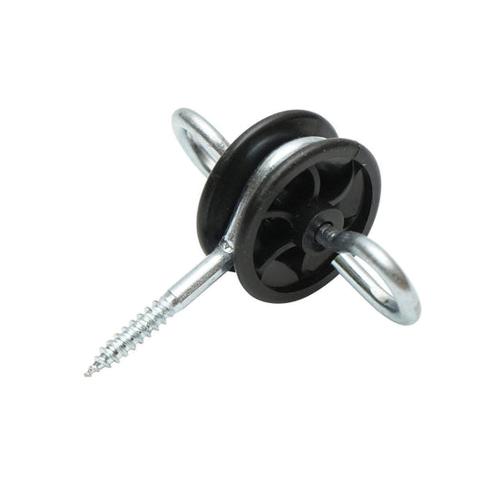 Isolatore in acciaio inossidabile con ancoraggio doppio, 5.9 mm, 90x86 mm, per recinzione elettrica, Breckner Germany