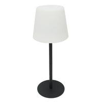 Lampada da tavolo LED ricaricabile per interni ed esterni, 2W, 3.7V 1200mAh, USB 5V 1A, luminosità regolabile, funzione memoria, IP65, nera