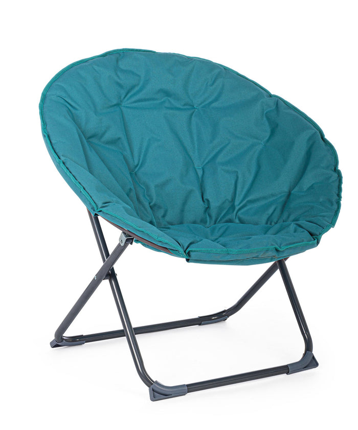 Poltrona da Esterno Giardino Imbottita in Tessuto Sedia Pieghevole Luna Poly Colore: Turchese
