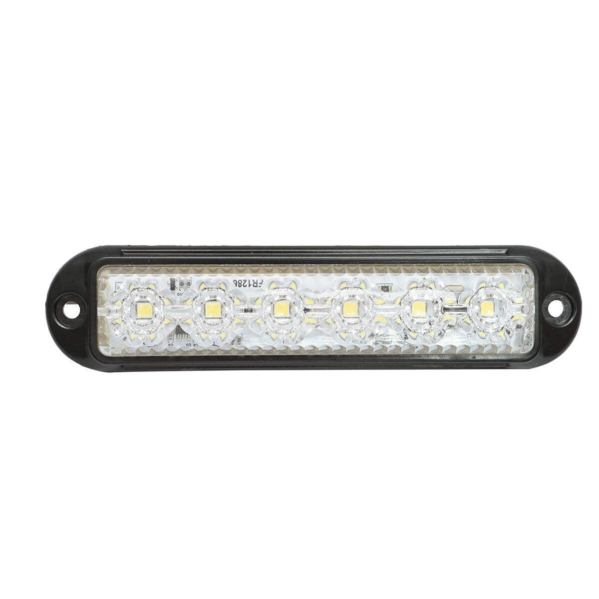 Lampada laterale LED, 12V-24V, bianca, 155x37 mm, con montatura nera, Breckner Germany.