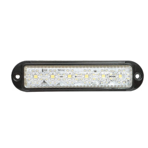 Lampada laterale LED, 12V-24V, bianca, 155x37 mm, con montatura nera, Breckner Germany.