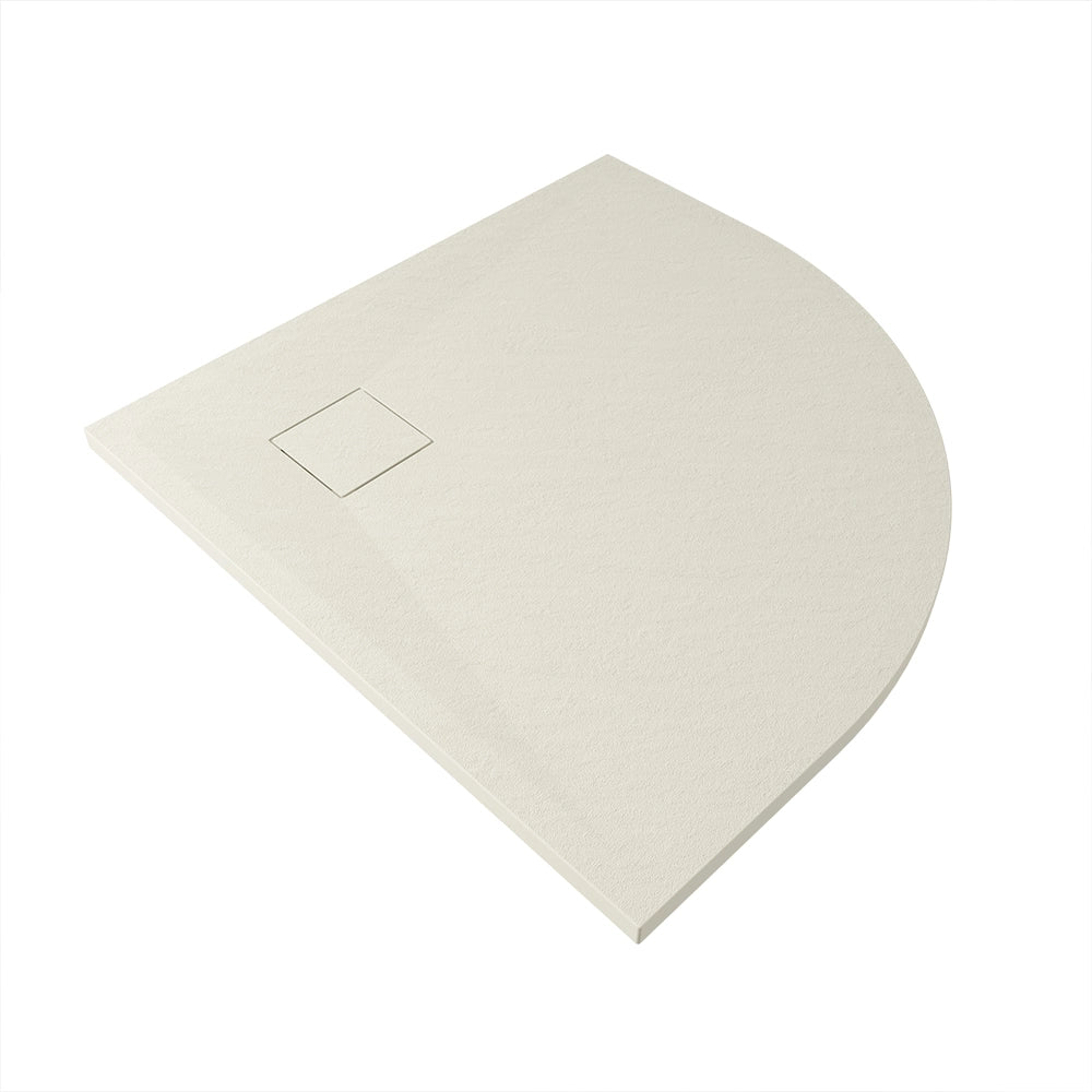 Piatto doccia 90x90 cm semicircolare colore avorio effetto pietra | Samos