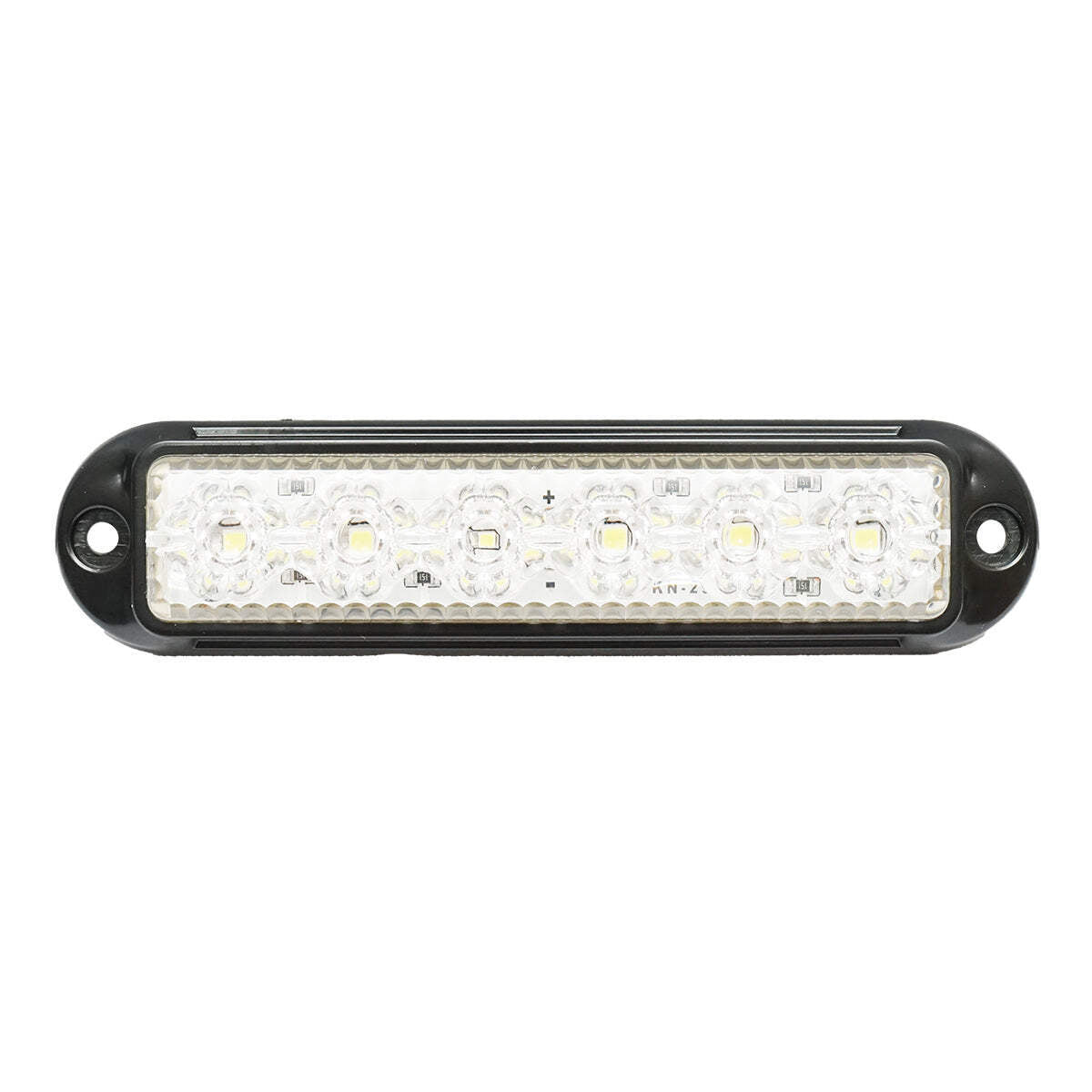 Lampada laterale  LED, bianca, 12V-24V, 155x37 mm, con cornice nera, Breckner Germany