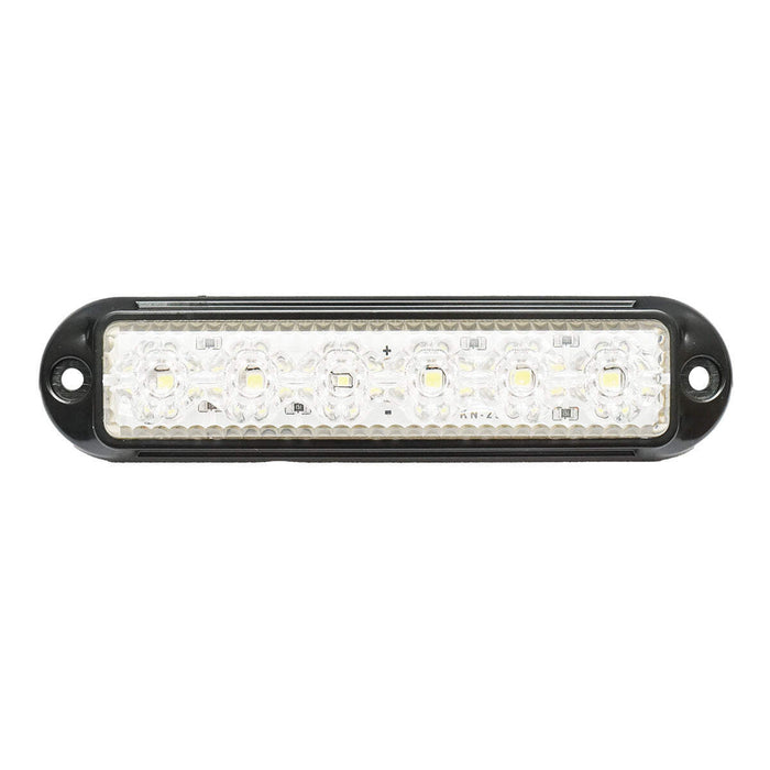 Lampada laterale  LED, bianca, 12V-24V, 155x37 mm, con cornice nera, Breckner Germany