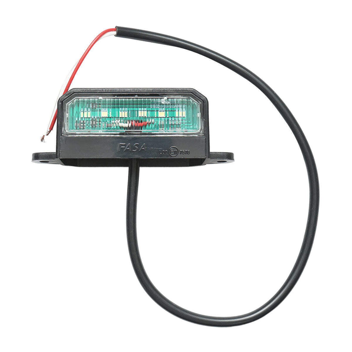 Lampada LED per illuminazione della targa di registrazione, 125x45 mm, 12-24V, Breckner Germany.