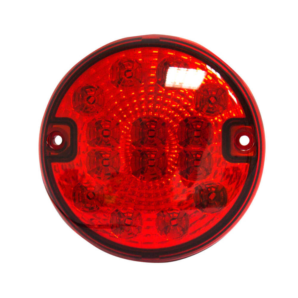 Lampada fendinebbiaLED rossa con funzione di segnalazione, diametro 140 mm, 12-24V.