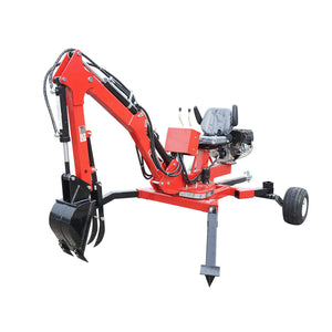 Mini escavatore per Quad con motore 15CV, 420CC a benzina, rimorchiabile, rotazione a 360 gradi, Escavatore per ATV