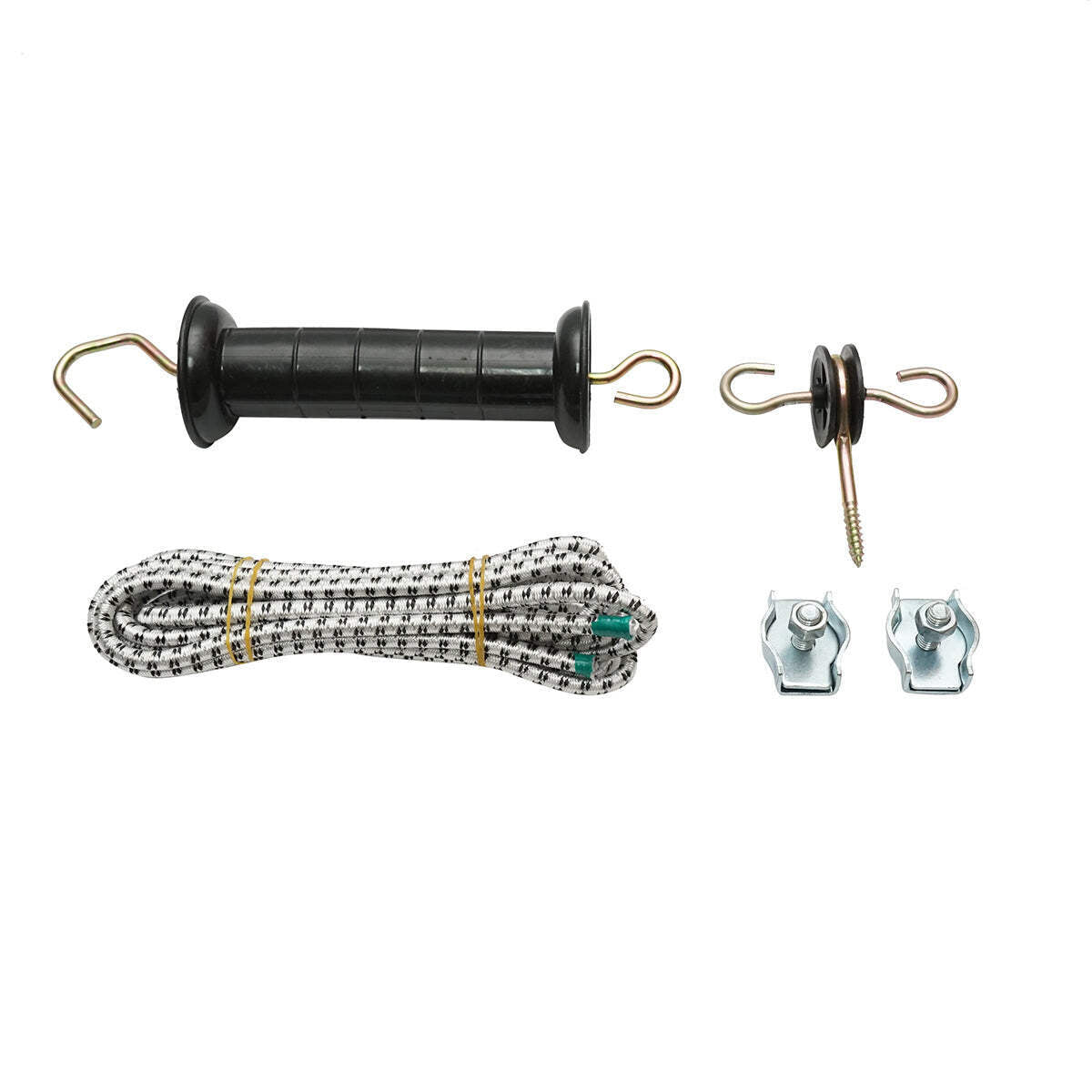 Set manico porta con filo elastico, connettori, isolatore con ancoraggio doppio, Breckner Germany