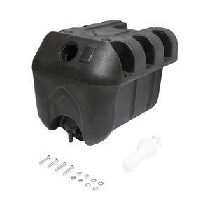 Serbatoio per acqua 30L con rubinetto e dosatore di sapone da 250 ml, in plastica nera, dimensioni 332x420x331 mm