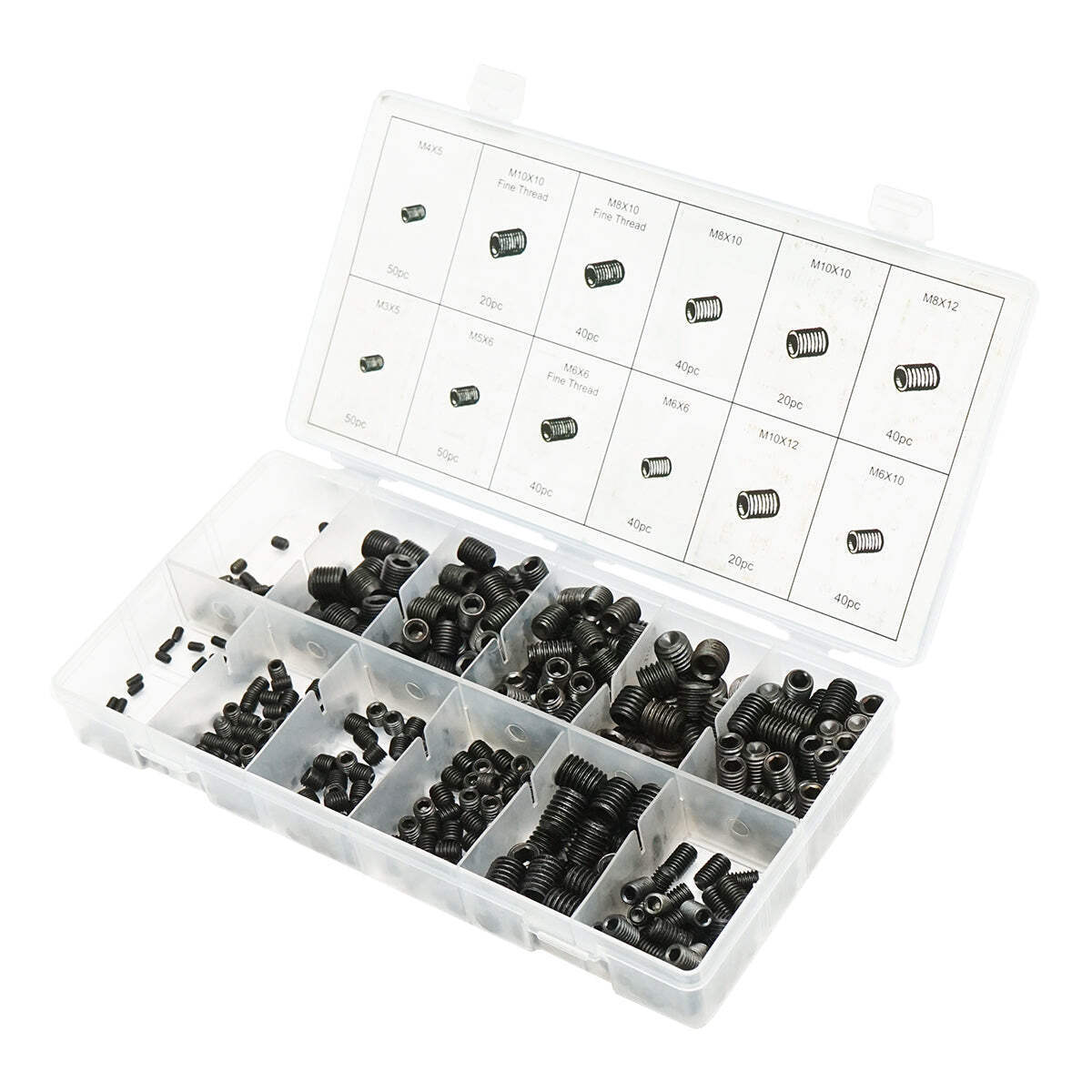 Set di 450 pezzi di perni filettati per chiave a brugola senza testa Breckner Germany