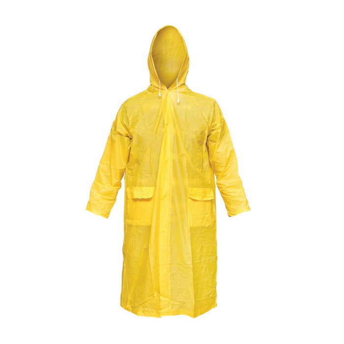Mantella con cappuccio impermeabile taglia M in PVC, con 2 tasche, chiusura con bottoni a pressione, gialla Breckner Germany