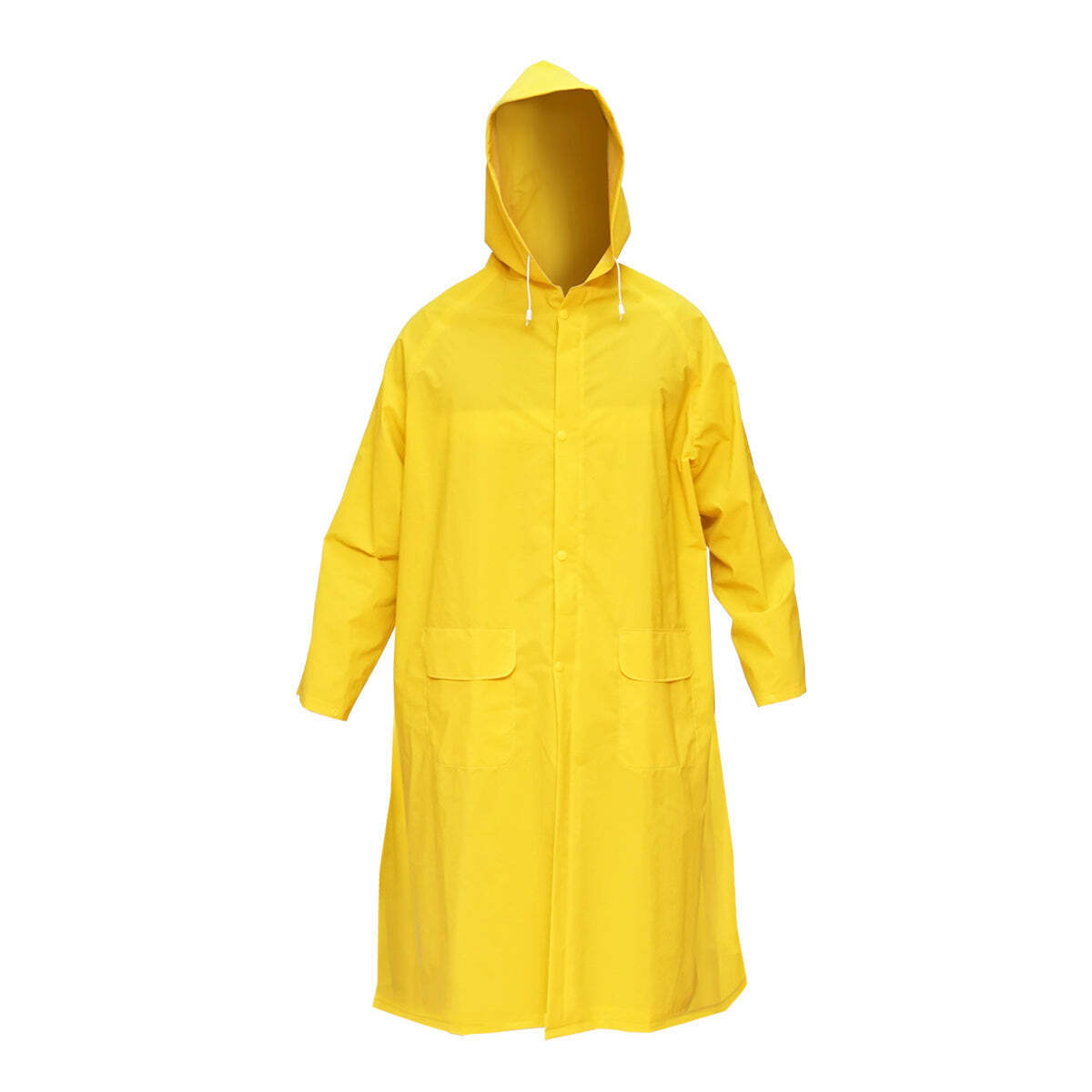 Mantella con cappuccio impermeabile taglia XXXL in poliestere e PVC con aperture di ventilazione, 2 tasche e cerniera, gialla Breckner Germany