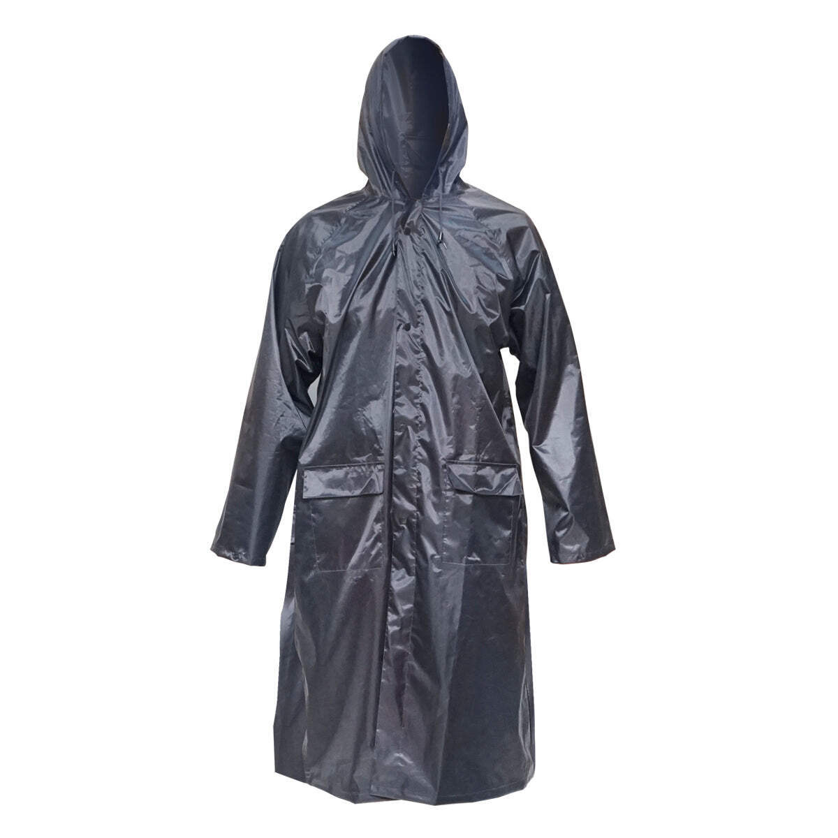 Mantella con cappuccio impermeabile taglia XXL in poliestere con membrana in PVC, aperture di ventilazione, 2 tasche e cerniera, blu navy Breckner Germany