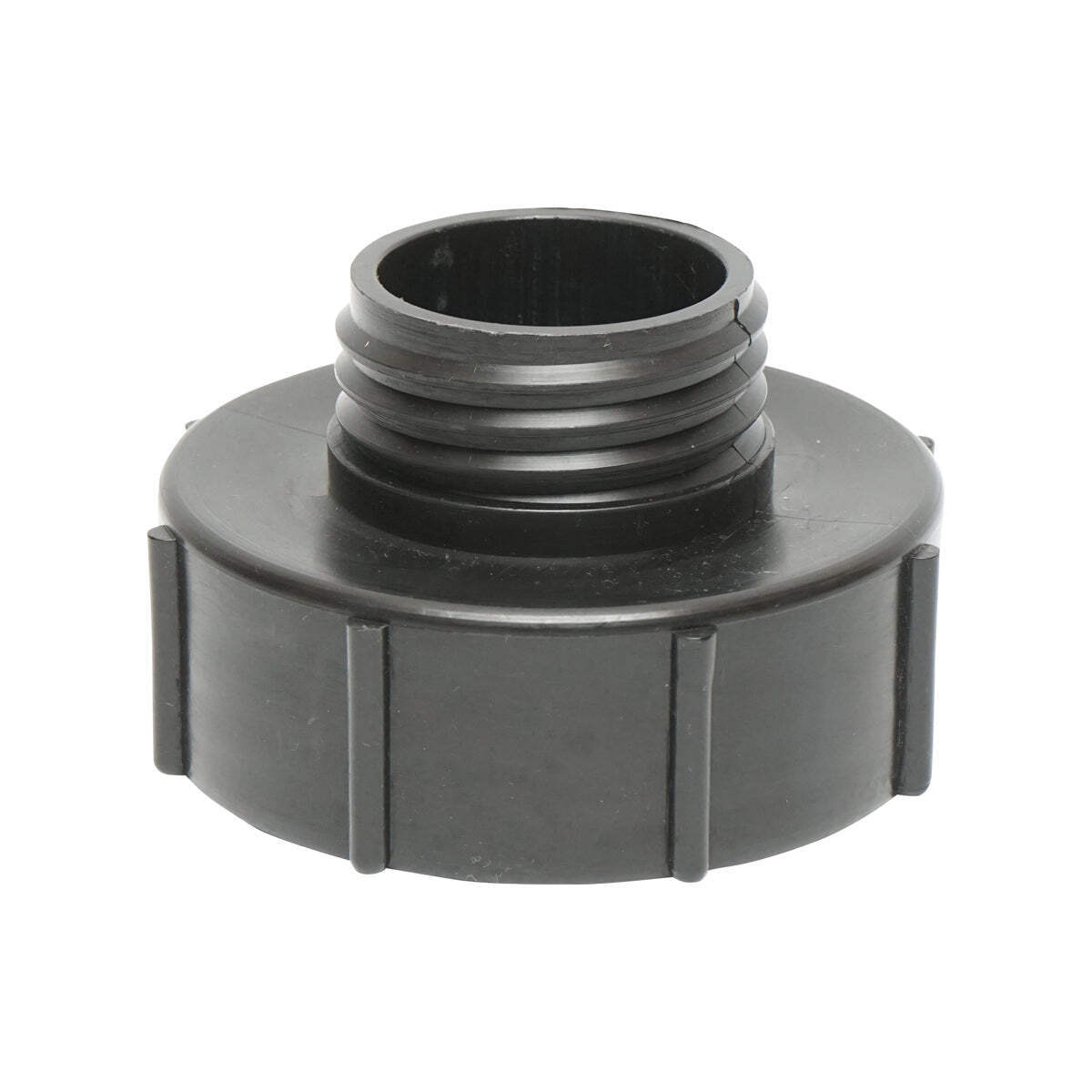 Adattatore IBC riduzione S100x8 da 3 a 2, filetto interno S100x8, filetto esterno S60x6.