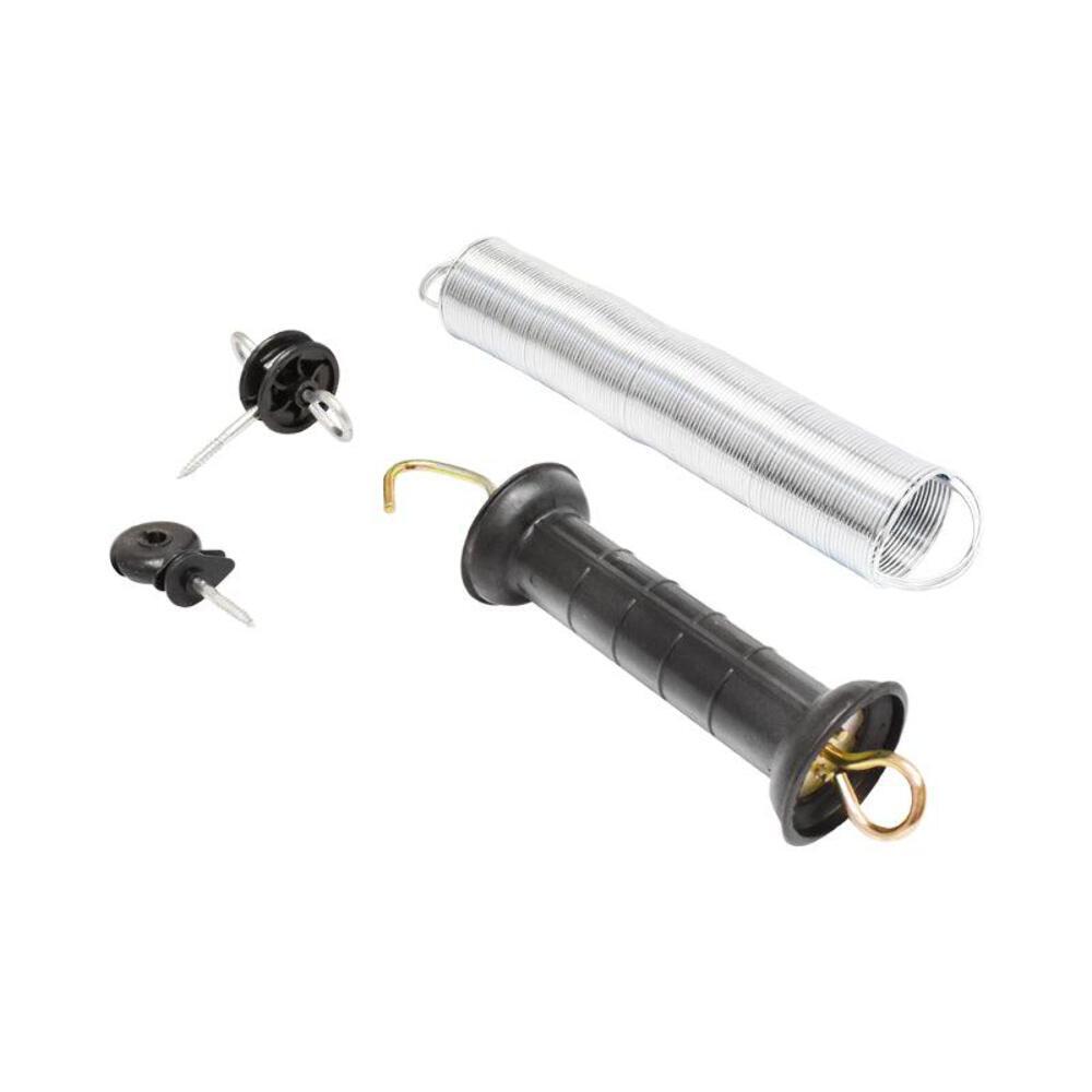 Set Maniglia per recinzioni elettriche Molla di Tensione estendibile 2 isolatori recinto elettrico Breckner Germany
