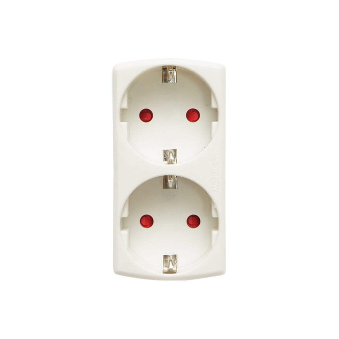 Doppia presa Schuko 16A, 250V, max 3680W