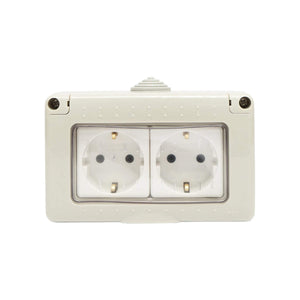 Doppia presa schuko PT IP55, 16A, 250V