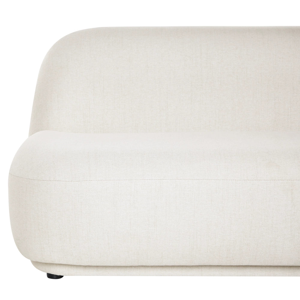 Divano a 2 posti in tessuto Loveseat Schienale basso stile Moderno Minimalista Bianco sporco