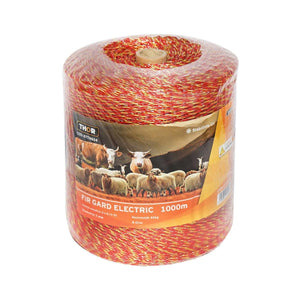 Filo per recinto elettrico, Lunghezza 1000 mt, Ø2mm. 6x0.15mm 8 Ohm/m SS, colore arancione/giallo, Recinzioni Elettriche Thor