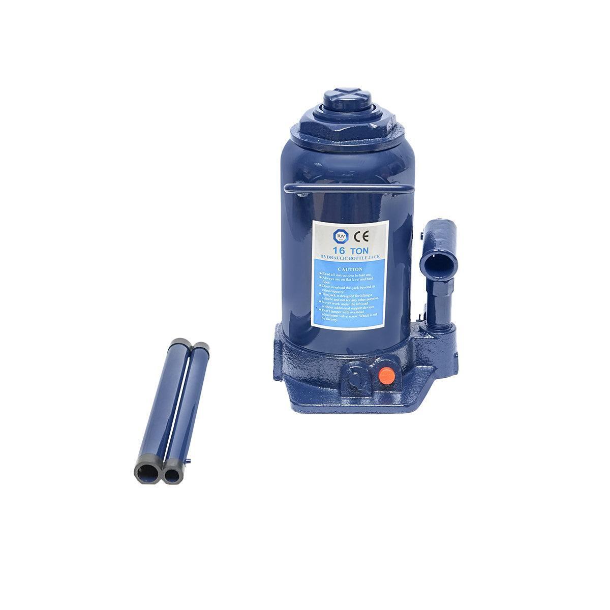 Cric a bottiglia idraulico Doppio Pistone 16 tonnellate Martinetto Idraulico Jack Bottiglia 16 Ton