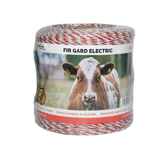 Filo per Recinto Elettrico, Lunghezza 500 mt, Ø3mm. 4x0.3mm. SS, 0.5 Ohm/m, colore Bianco/Rosso, Recinzioni Elettriche Baisan