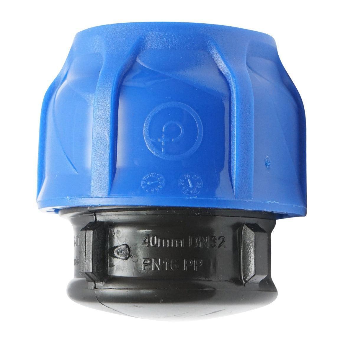 Tappo a compressione con filettatura interna 40mm, PN16 per sistemi di irrigazione Tappo Fine Linea RACCORDO A COMPRESSIONE