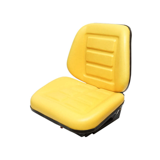 Sedile universale giallo con tripla regolazione e ammortizzatore per trattore U-445