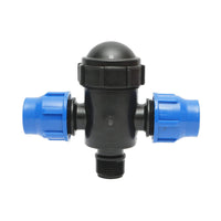 Filtro in plastica a T con rete 30x30mmx1 pollice per sistemi di irrigazione.