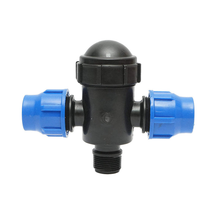 Filtro in plastica a T con rete 30x30mmx1 pollice per sistemi di irrigazione.