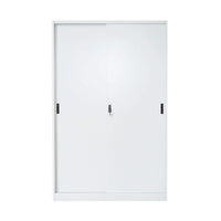 Armadio metallico 1900x1200x450mm con 2 ante scorrevoli sicure, 4 ripiani, max 50kg/ripiano, grigio Breckner Germany