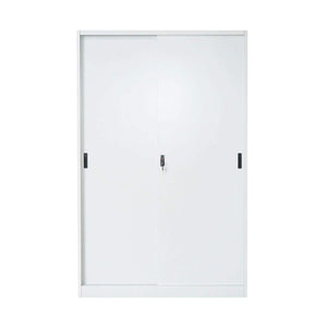 Armadio metallico 1900x1200x450mm con 2 ante scorrevoli sicure, 4 ripiani, max 50kg/ripiano, grigio Breckner Germany