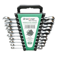 Set di chiavi combinate fisse e inelari con cricchetto 8-19mm, 10 pezzi, Breckner Germany