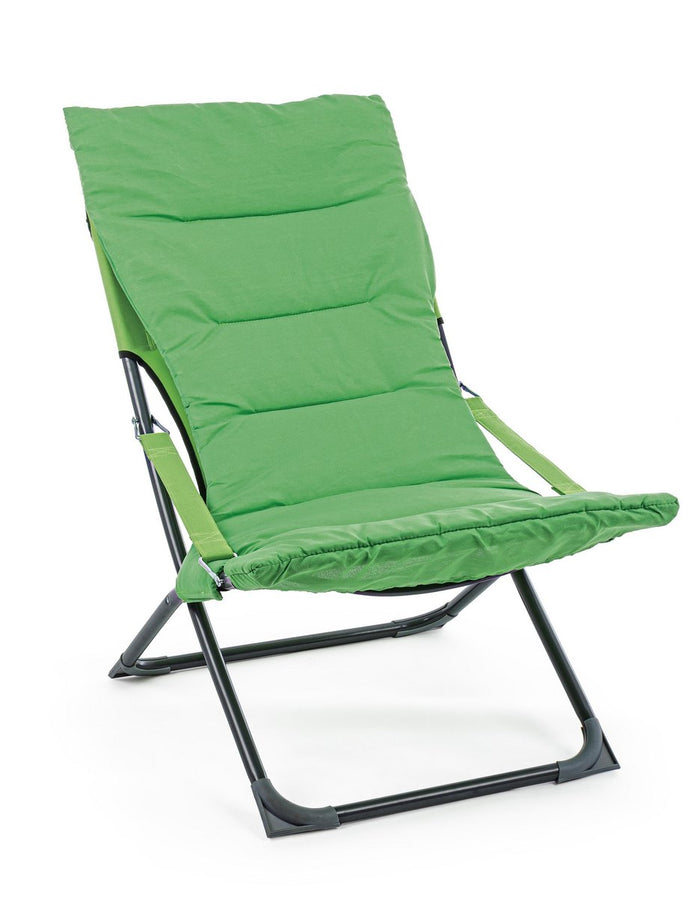 Sedia Sdraio Poltrona da Esterno Giardino Imbottita Sfoderabile Pieghevole Relax Colore: Lime