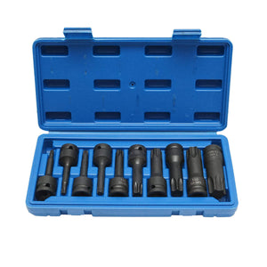 Set di chiavi tubolari da impatto 1/2 con profilo Torx, 10 pezzi, Breckner Germany