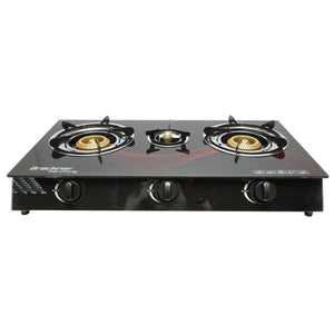Fornello a gas, piano cottura con 3 bruciatori in ghisa 2,5KW vetro temperato 700x380x94mm, Fornello a gas Campeggio Camper Giardino Breckner Germany