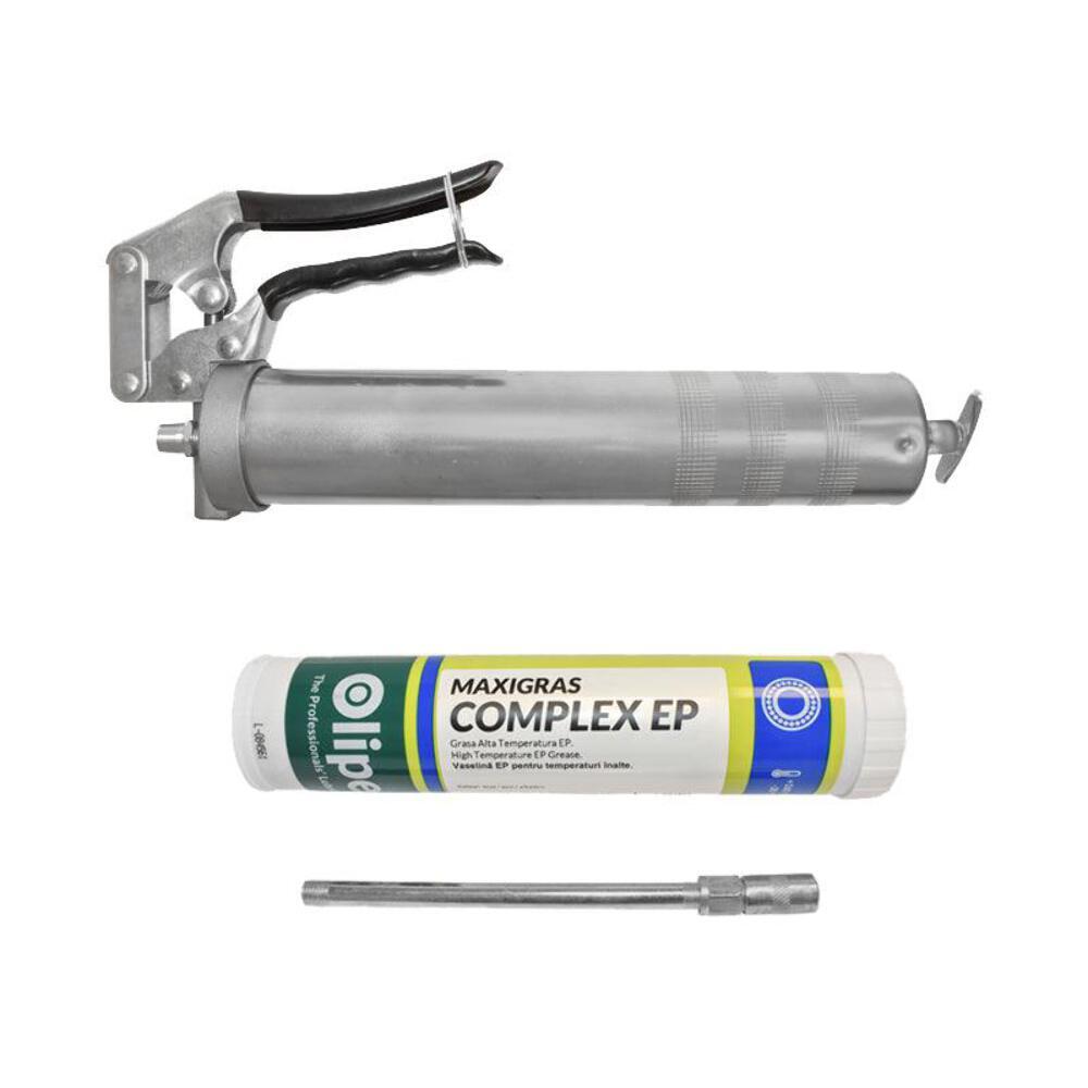 Ingrassatore Manuale Pistola per Grasso, Set Pistola e Cartuccia, Grasso Universale Pistola per ingrassare con manico + tubo di grasso