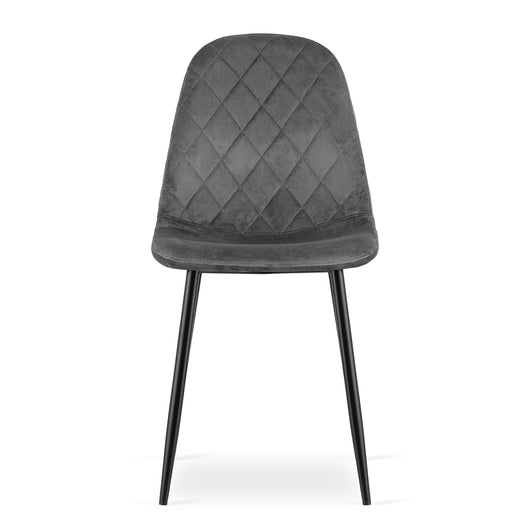 Sedia Valora DAPI in velluto grigio scuro con gambe in metallo x1