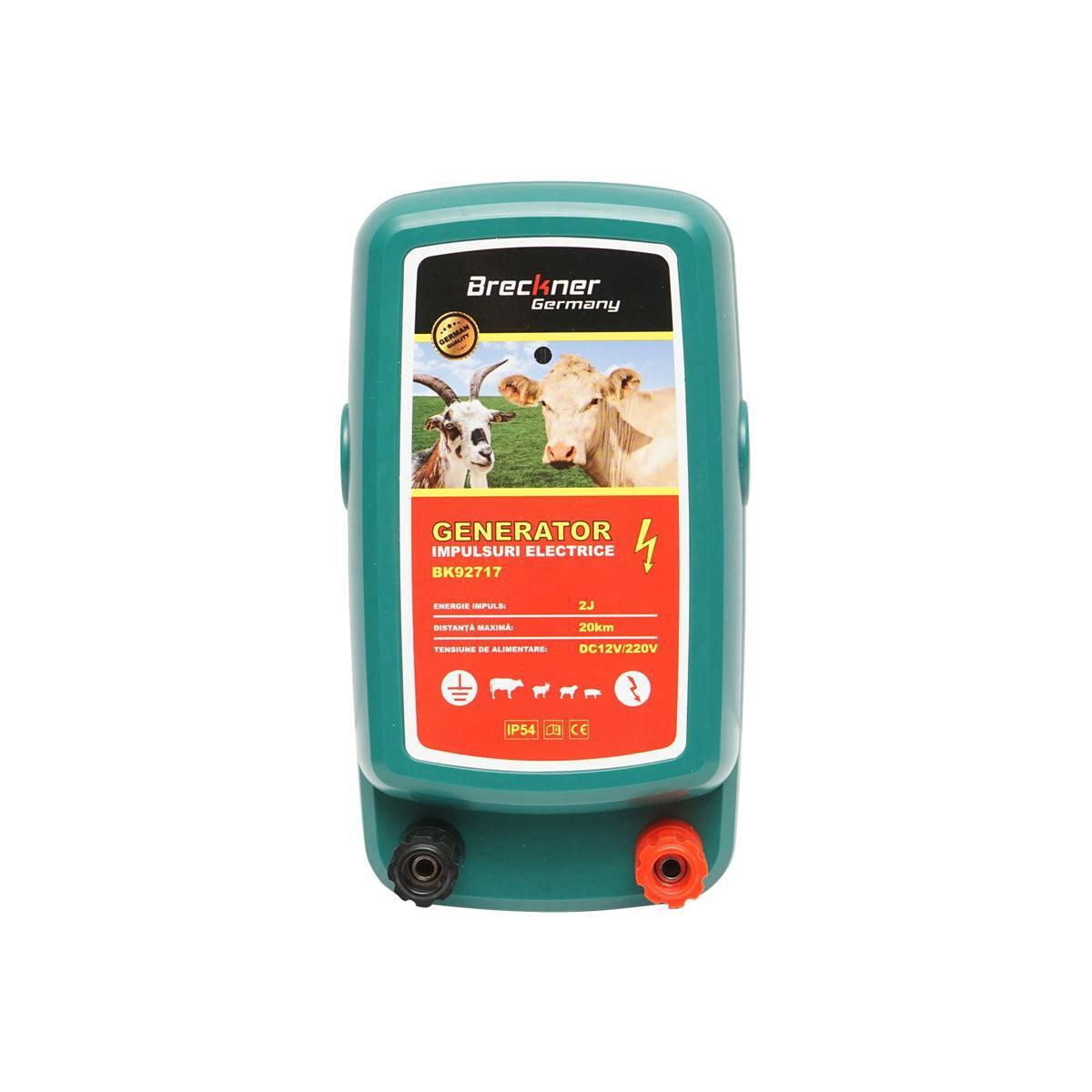 Elettrificatore a doppia alimentazione per recinto elettrico 12V - 220V 2 Joule, 20Km IP54 recinzione elettrica Breckner Germany