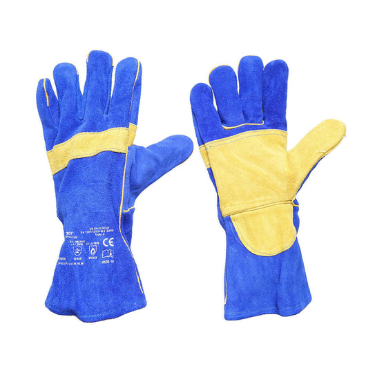 Guanti da saldatura in pelle con rinforzo sul palmo, fodera, lunghezza 35 cm, taglia 10 Breckner Germany