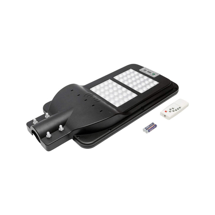 Lampada solare a LED per illuminazione stradale 60W, 6500K, IP65 con sensore di movimento, pannello solare e montaggio su palo