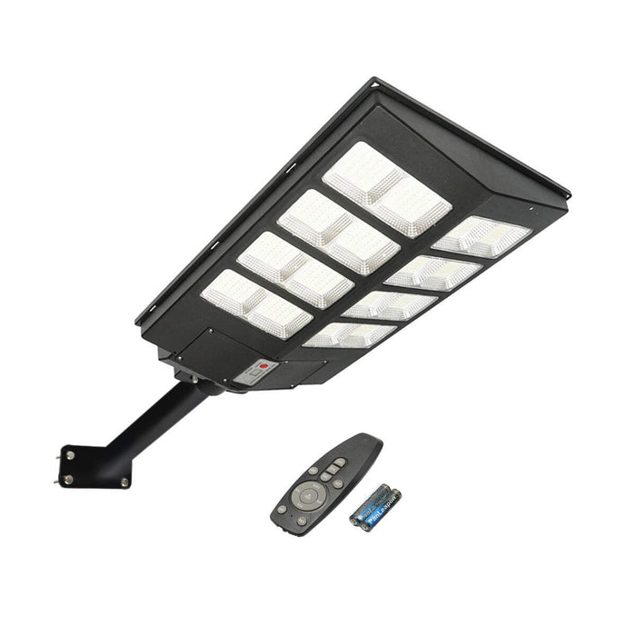 Lampada solare LED 300W illuminazione stradale 6500K con pannello solare, telecomando, sensore di movimento e montaggio su palo