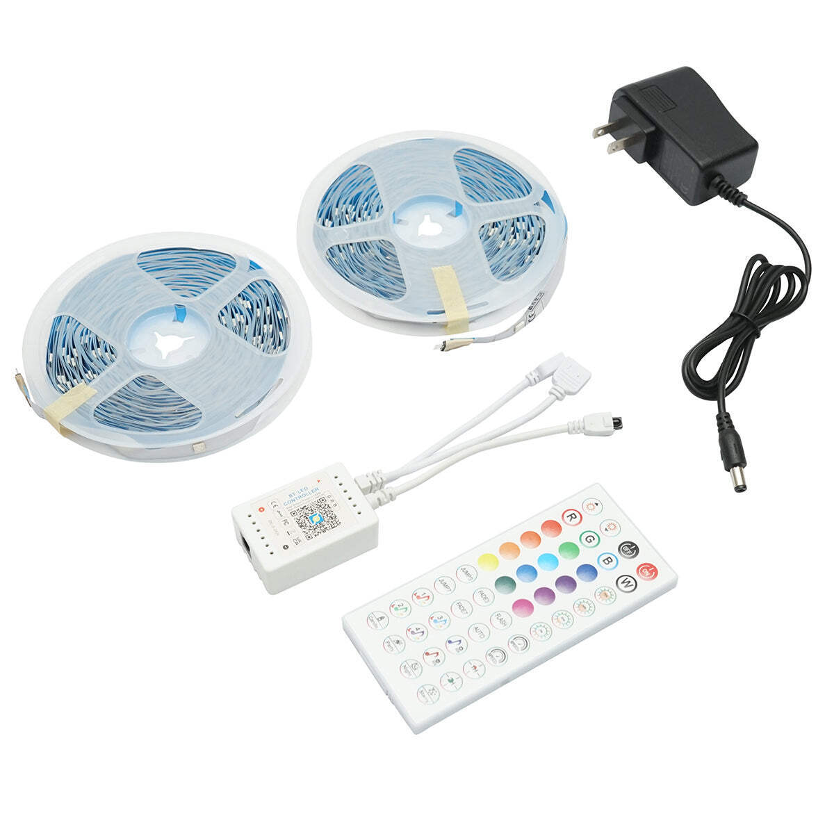 Striscia LED intelligente 2x15m, 24V con telecomando, controllo vocale, bluetooth, applicazione USB, 30m RGB IP20